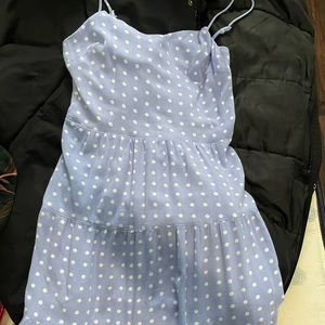 Baby Blue Polka Dot Midi Dress